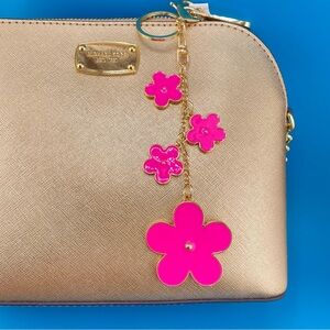 🖤🤍 🩷💜 Designer-Inspired Enamel Flowers Keychain/ Purse/Bag Charm Double-Sided